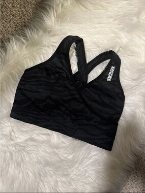 Gymshark Black Zebra Jacquard Racerback Sports Bra
